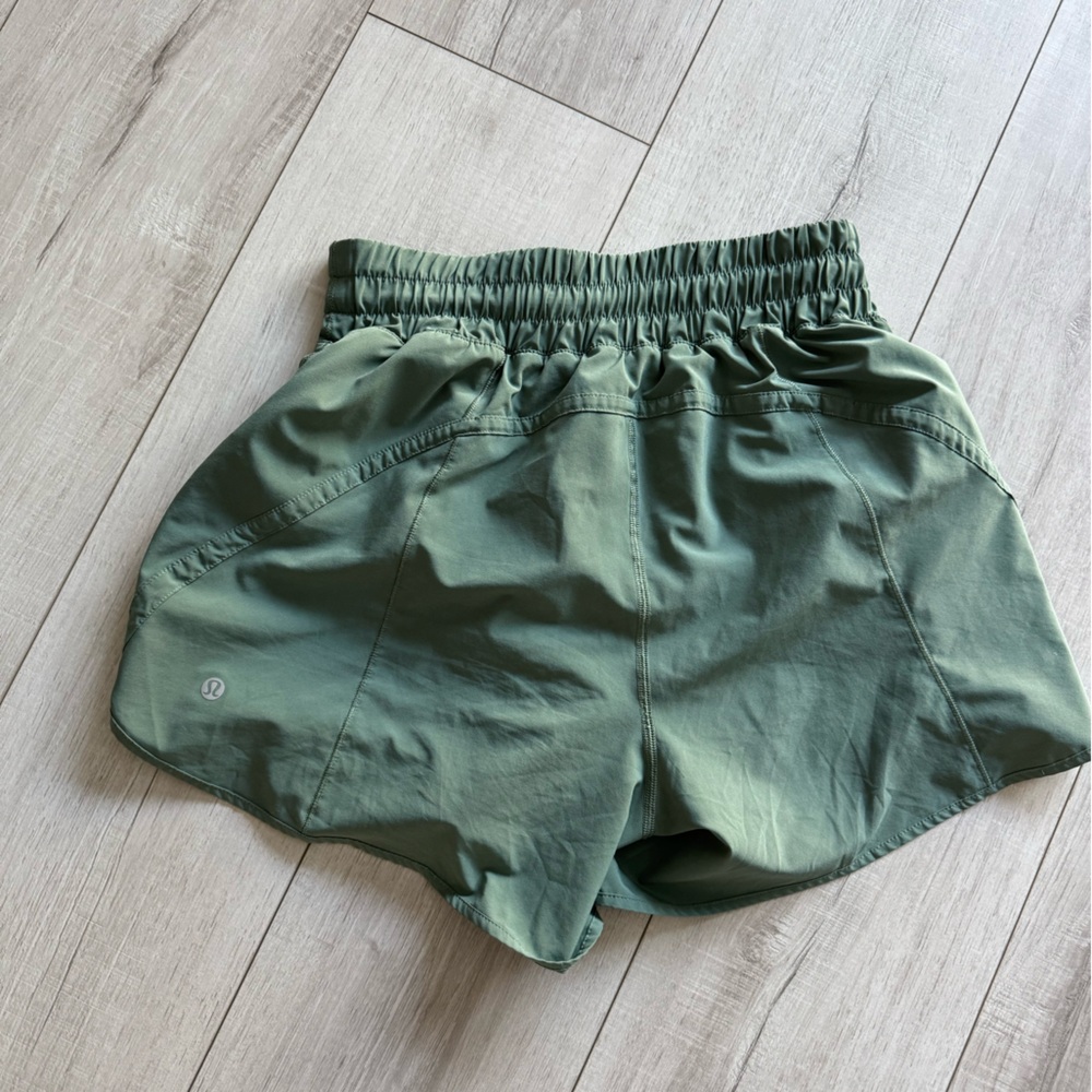 Green Athletic Shorts-track that High rise 5 inch